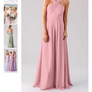Elegant Strapless Pink Maxi Dress